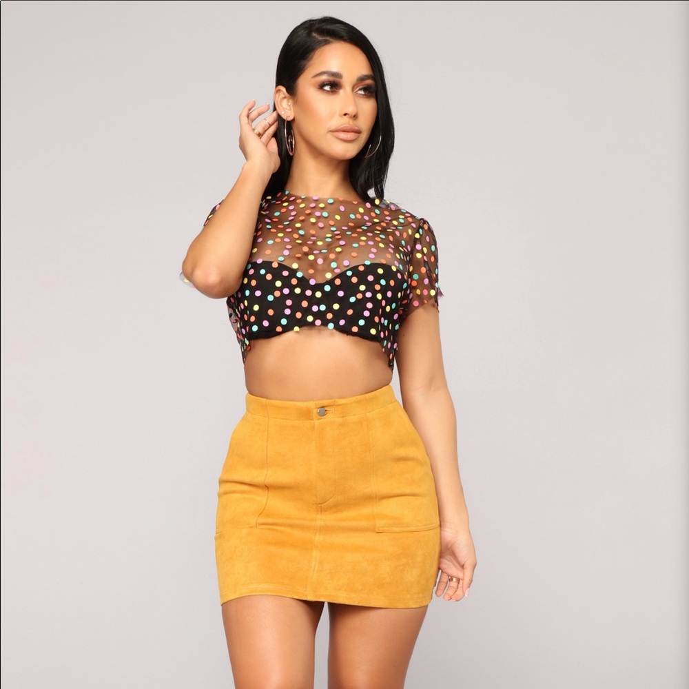 Fashion Nova Mustard mini skirt